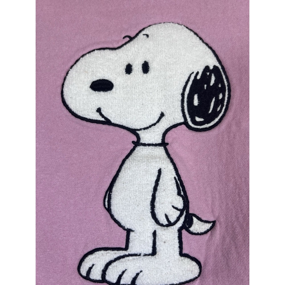 Peanuts Snoopy Pink Graphic Print Crewneck Pullover Sweatshirt Women's M - Picture 2 of 7